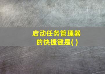 启动任务管理器的快捷键是( )